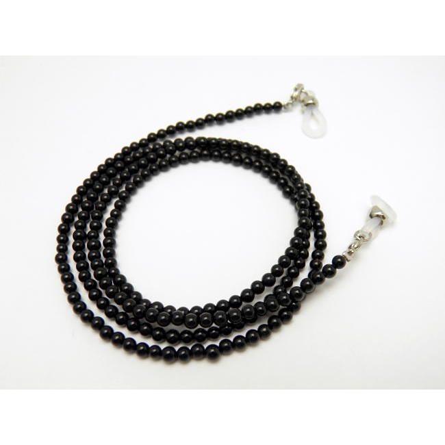 天然石 メガネチェーン オニキス 3mm玉メガネチェーン 眼鏡チェーン