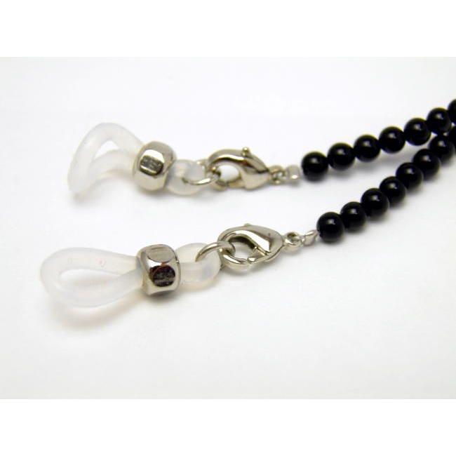 天然石 メガネチェーン オニキス 3mm玉メガネチェーン 眼鏡チェーン