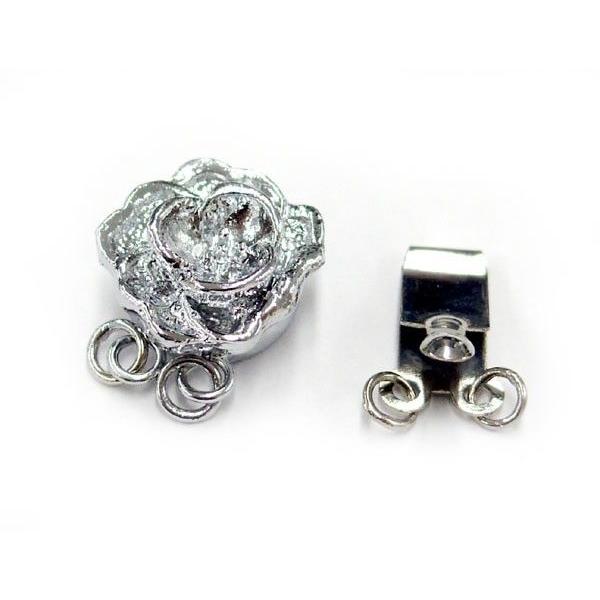 ネックレスクラスプ パールジュエリーなどの留め具 花13mm 2連タイプ 1
