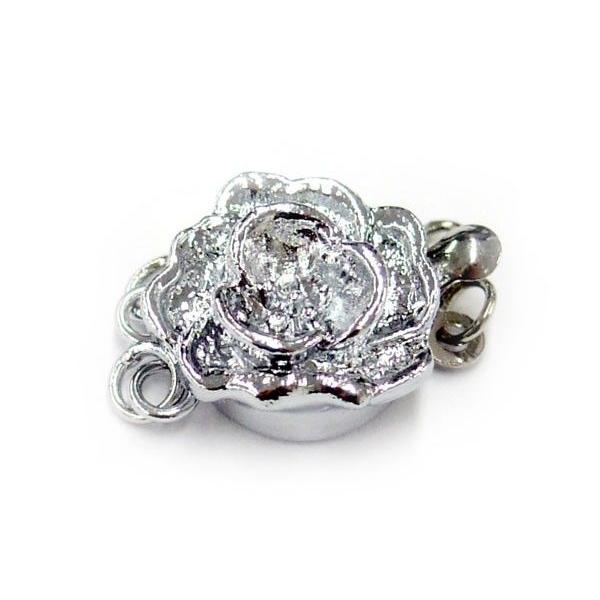 ネックレスクラスプ パールジュエリーなどの留め具 花13mm 2連タイプ 1