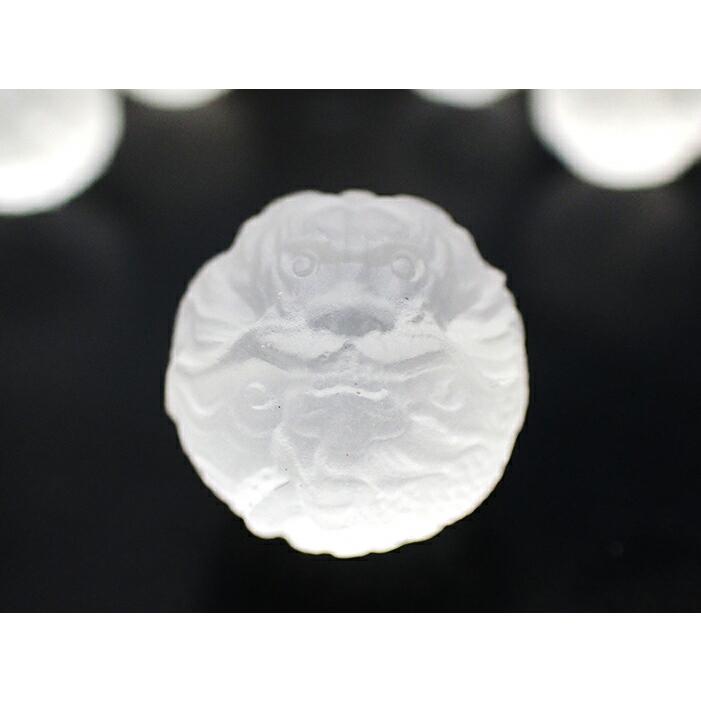 天然石彫刻 水晶浮かし彫り龍ビーズ 15mm 横穴 彫刻 一粒売りビーズ