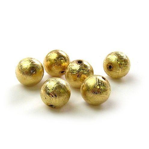 ギベオン ゴールド 隕石 6mm メテオライト 穴あり一粒売りビーズ 