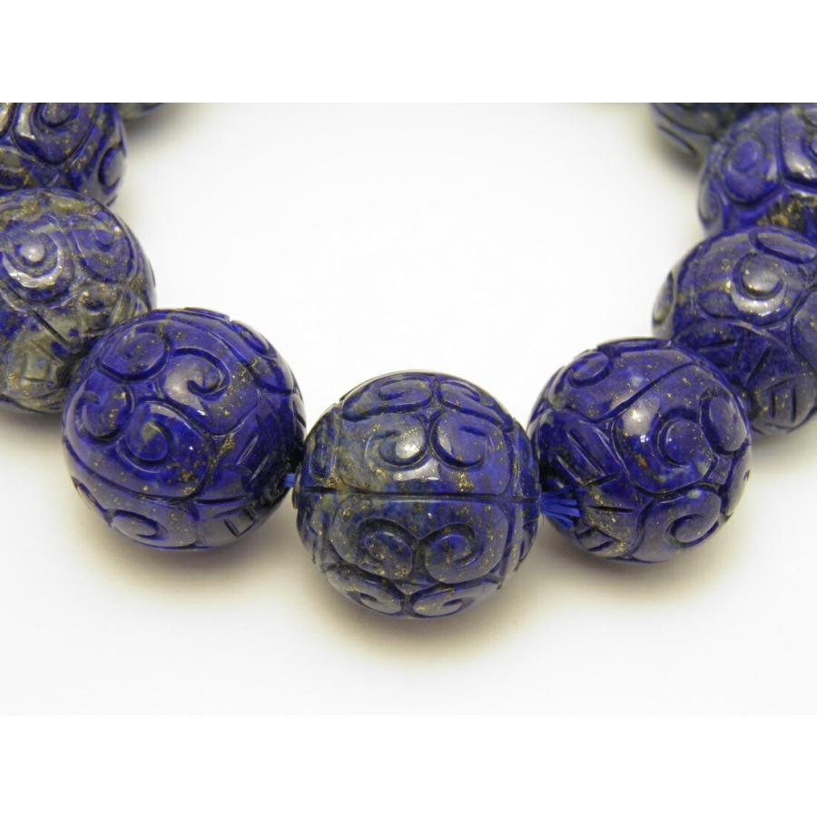 聖なる石 ラピスラズリ 20mm マニ車 ブレスレット NO2 大玉
