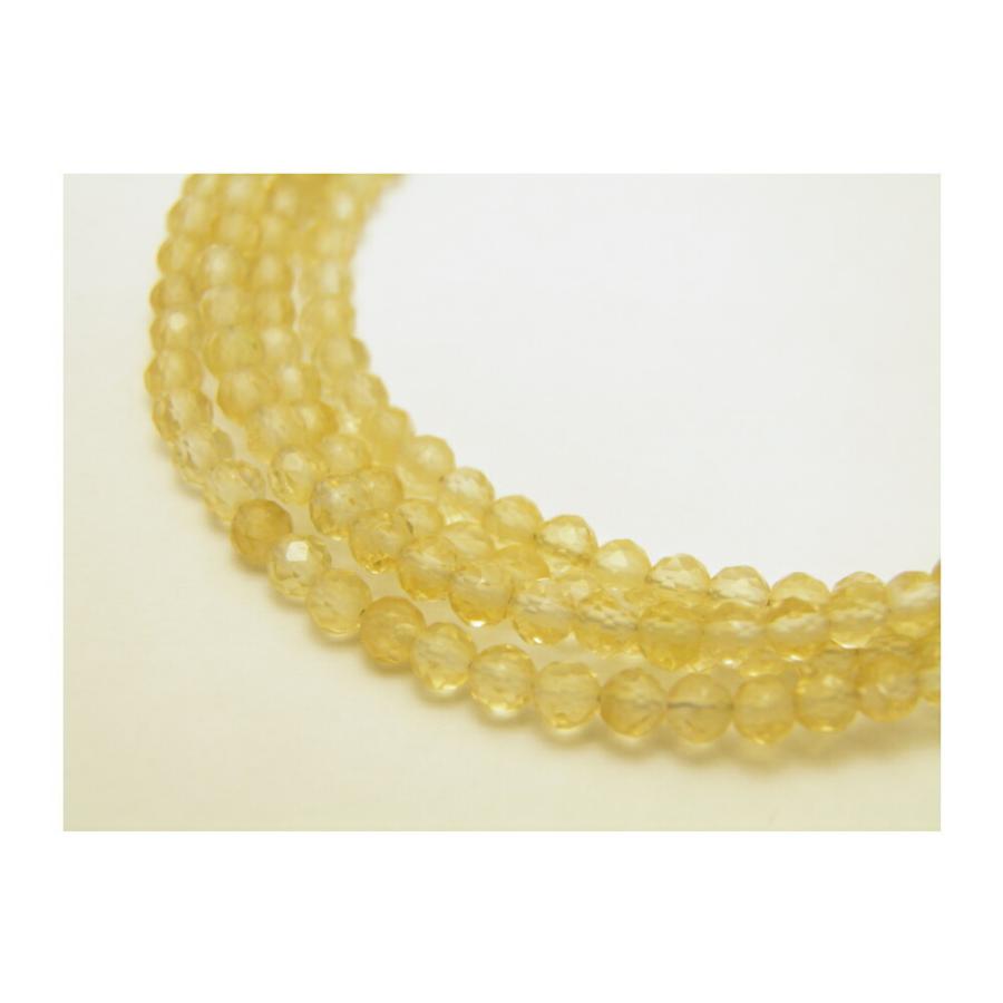 天然石 シトリン 32面カット 3mm メガネチェーン パワーストーン 眼鏡