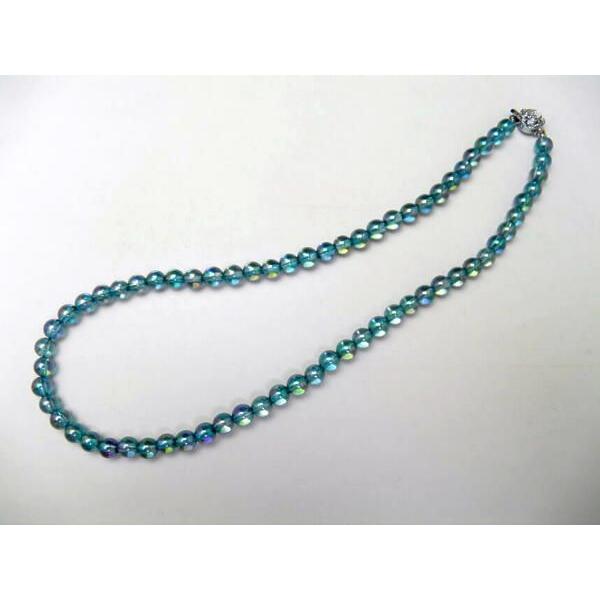ネックレス アクアオーラ6mm 差込タイプクラスプ 天然石 パワーストーン