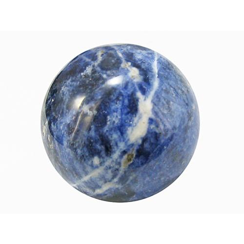 丸玉 20mm ソーダライト 穴なし一粒売りビーズ ポーチ付き 天然石 風水 