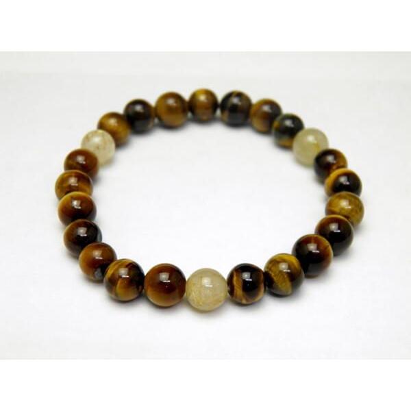 新たな事業の成功へ タイチンルチル 三種タイガーアイ 数珠 ブレスレット 8mm 8mm_Simple_3´sブレスレット タイガーアイ ルチルクォーツ 金運
