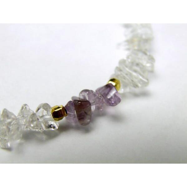 アンクレット 水晶さざれ石＆アメトリン さざれ石小粒タイプ