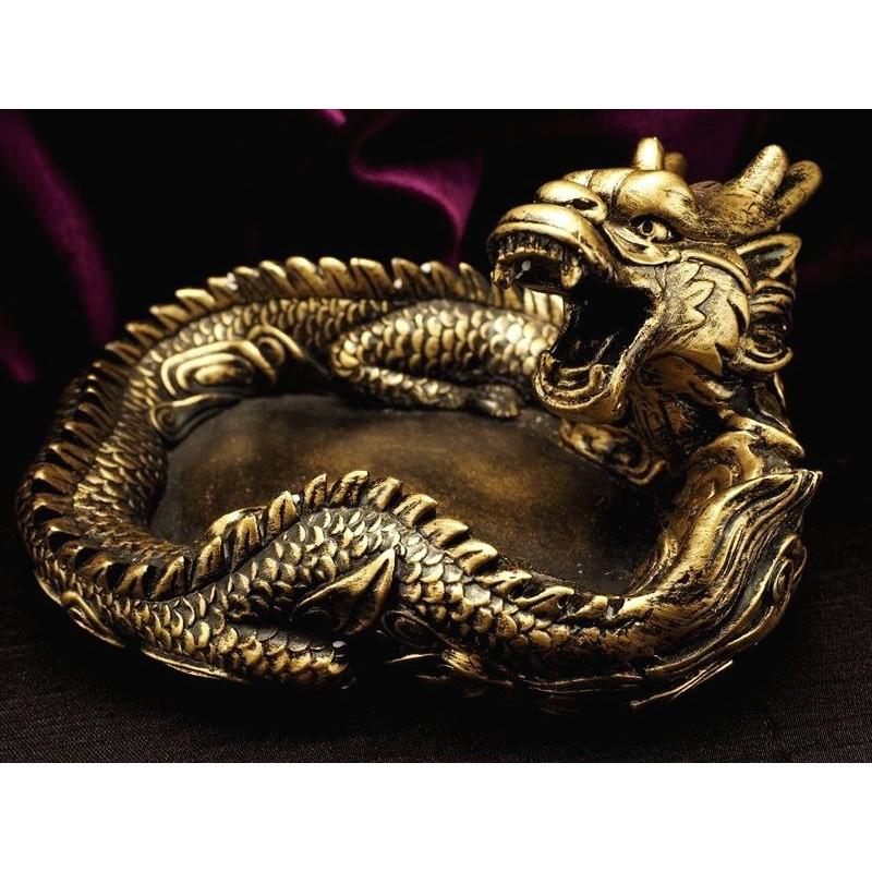 金龍 ドラゴン 置物 ディスプレイ用品 大吉開運 大きな夢の実現 アンティークゴールド ドラゴン置物 小サイズ 高さ 約85mm 最大幅 約170mm プチギフト 転勤