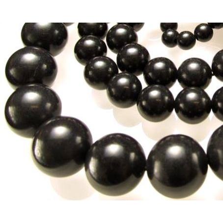 天然石 北海道産 ブラックシリカ 一連 8mm 二酸化珪素・炭素などを含む