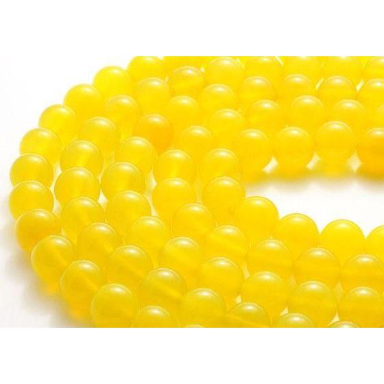 力強さ石ころ イエローメノウ 12粍 ぶっ続け ビーズ-楽器、手芸、コレクション