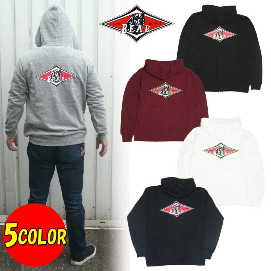 ベアー Bear フロントジップパーカー 長袖 グレー サーフプロショップ限定 正規品 ステッカー付 Bear Parker インペリアルサーフ 通販 Yahoo ショッピング