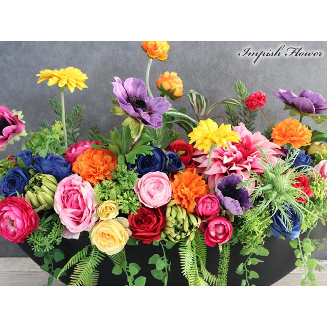 造花 フラワーアレンジメント 開店祝い インテリア アーティフィシャルフラワー アレンジ アートフラワー B-348 |  | 01