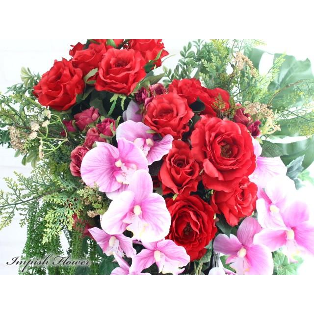 造花 スタンド 胡蝶蘭 アレンジメント アーティフィシャルフラワー  B-375 |  | 01