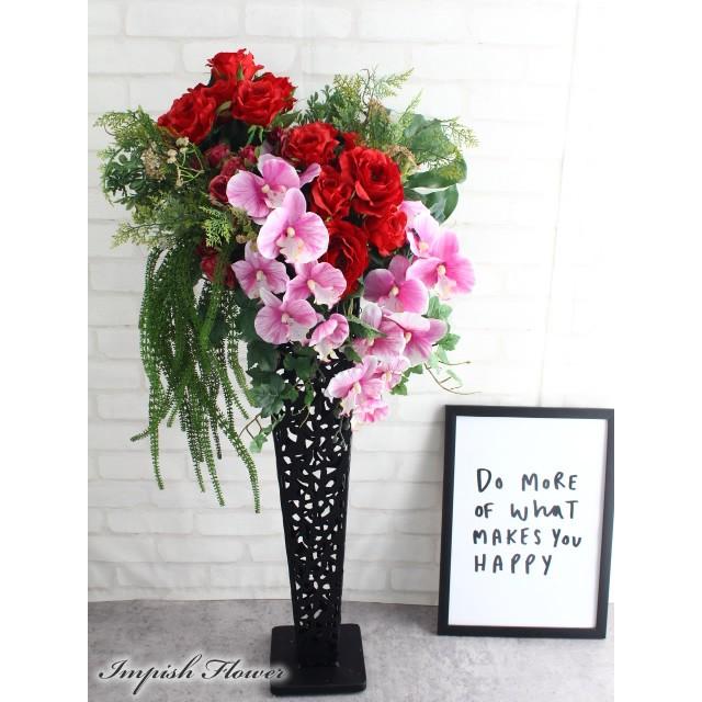 造花 スタンド 胡蝶蘭 アレンジメント アーティフィシャルフラワー  B-375 |  | 02