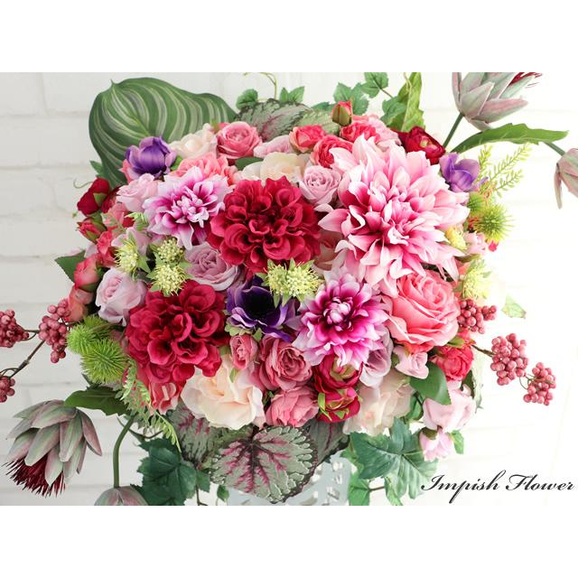 造花 スタンド 大きい アレンジメント アーティフィシャルフラワー  豪華 B-421 |  | 01