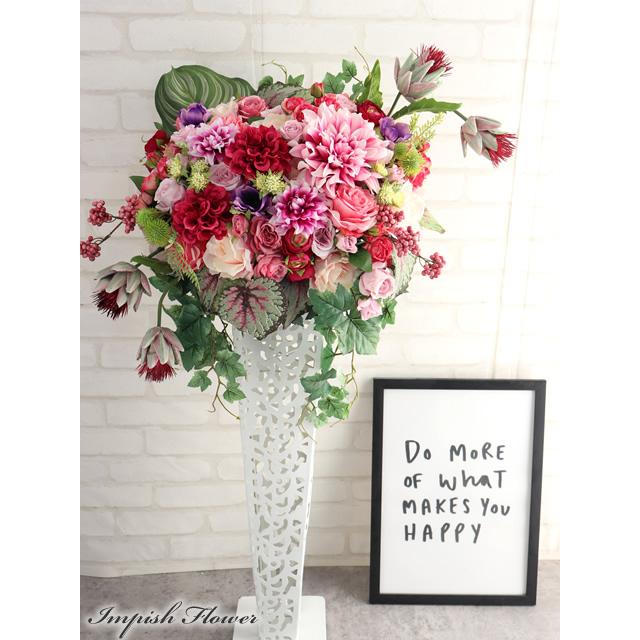 造花 スタンド 大きい アレンジメント アーティフィシャルフラワー  豪華 B-421 |  | 02