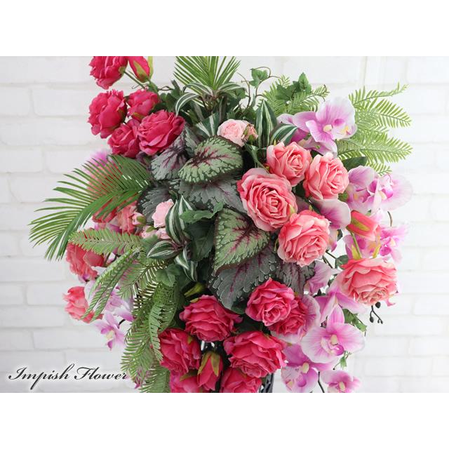 造花 スタンド 胡蝶蘭 アレンジメント アーティフィシャルフラワー  豪華 B-433 |  | 01