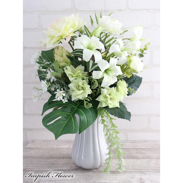 造花 インテリア 卓上 フラワーアレンジメント アーティフィシャルフラワー 高級 アレンジメント 豪華 M-438 | 