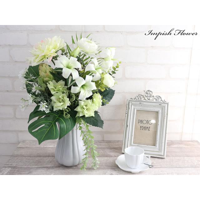 造花 インテリア 卓上 フラワーアレンジメント アーティフィシャルフラワー 高級 アレンジメント 豪華 M-438 |  | 02