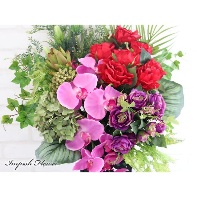 造花 スタンド 開店祝い 胡蝶蘭 スタンド花 高級造花 大きい アレンジメント 豪華 アーティフィシャルフラワー 大型 B-494 |  | 01