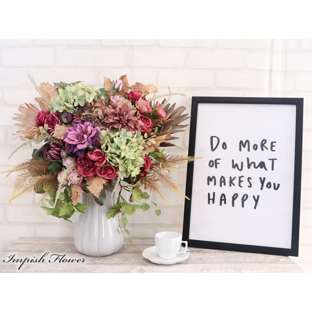 造花 インテリア 秋 アレンジメント アーティフィシャルフラワー アレンジメント 豪華 B-552 |  | 02