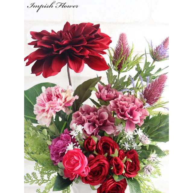 造花 インテリア 卓上 アレンジ フラワーアレンジメント アーティフィシャルフラワー おしゃれ アレンジメント 豪華 M-433 |  | 01