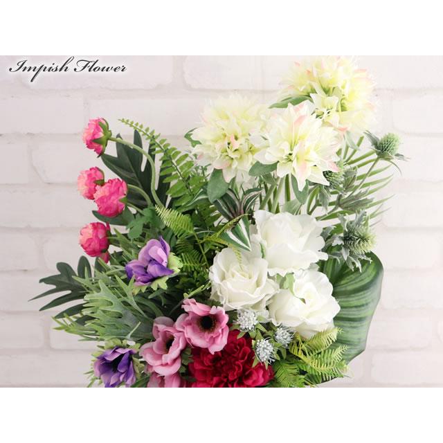 造花 インテリア 卓上 フラワーアレンジメント アーティフィシャルフラワー 高級 アレンジメント 豪華 M-441 |  | 01