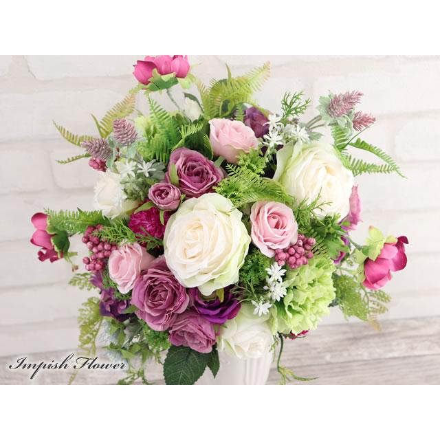 造花 インテリア 卓上 フラワーアレンジメント アーティフィシャルフラワー 高級 アレンジメント 豪華 M-446 |  | 01