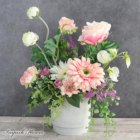 造花 インテリア 卓上 おしゃれ フラワーアレンジメント 可愛い アートフラワー アレンジ 豪華 M-511 | 