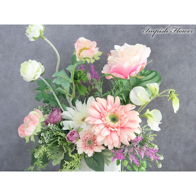 造花 インテリア 卓上 おしゃれ フラワーアレンジメント 可愛い アートフラワー アレンジ 豪華 M-511 |  | 01