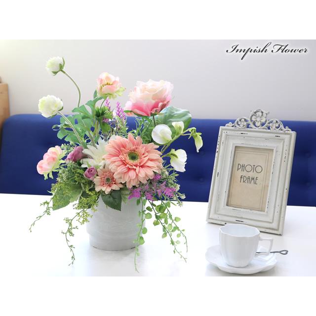 造花 インテリア 卓上 おしゃれ フラワーアレンジメント 可愛い アートフラワー アレンジ 豪華 M-511 |  | 02