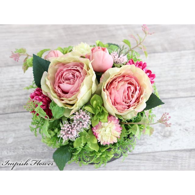 造花 フラワーアレンジメント 卓上 アーティフィシャルフラワー アレンジメント かわいい S-452 |  | 01