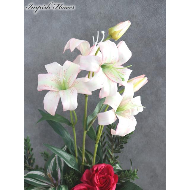 造花 フラワーアレンジメント 卓上 アーティフィシャルフラワー アレンジメント モダン S-463 |  | 01