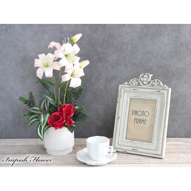 造花 フラワーアレンジメント 卓上 アーティフィシャルフラワー アレンジメント モダン S-463 |  | 02