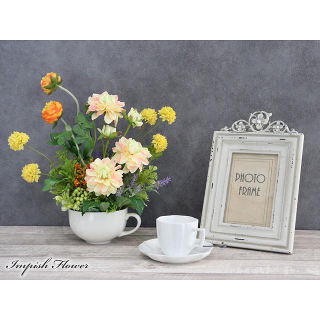 造花 フラワーアレンジメント 卓上 アーティフィシャルフラワー アレンジメント 黄色 オシャレ S-464 |  | 02