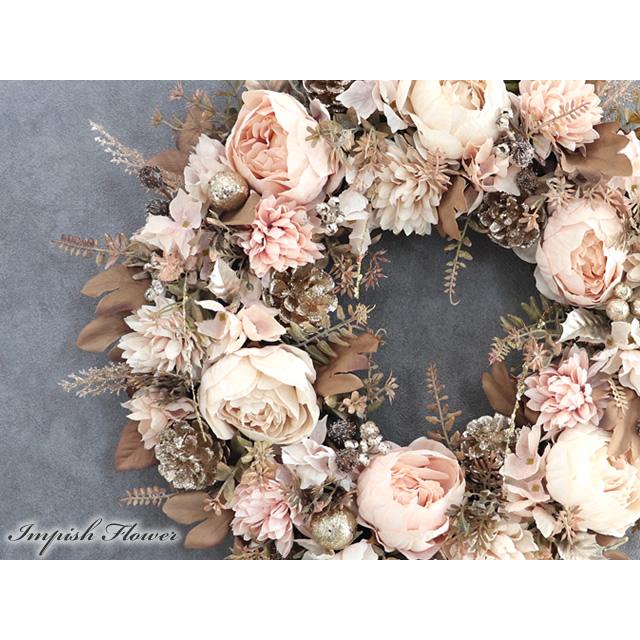 クリスマスリース 玄関 特大 豪華 造花 クリスマス リース おしゃれ