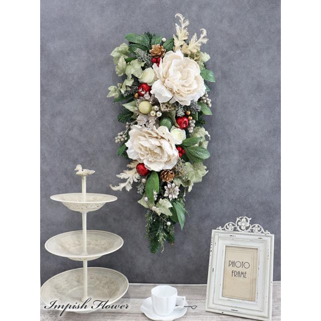 クリスマススワッグ 造花 壁掛け 豪華 クリスマスリース スワッグ 花 玄関 W-1017 |  | 02