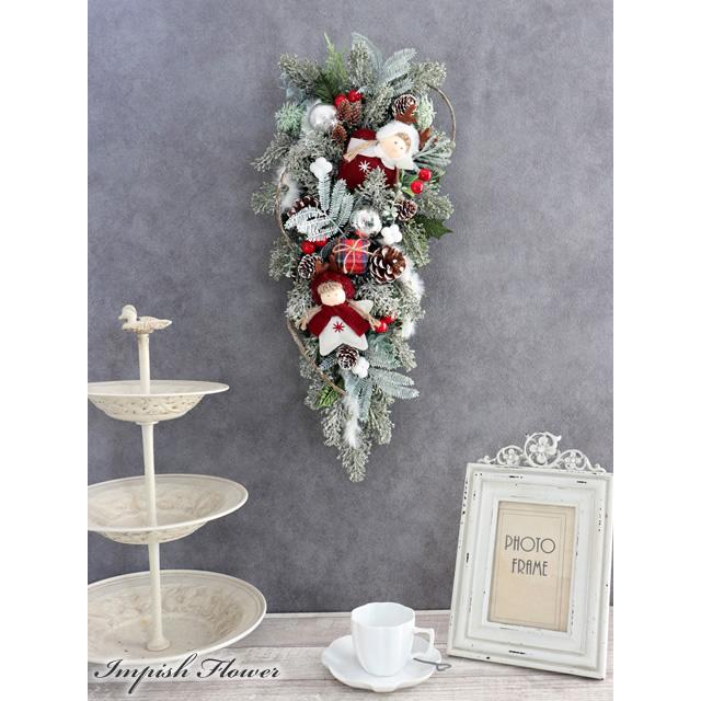 クリスマススワッグ 造花 壁掛け 豪華 白 クリスマスリース スワッグ 花 玄関 W-1024 |  | 02