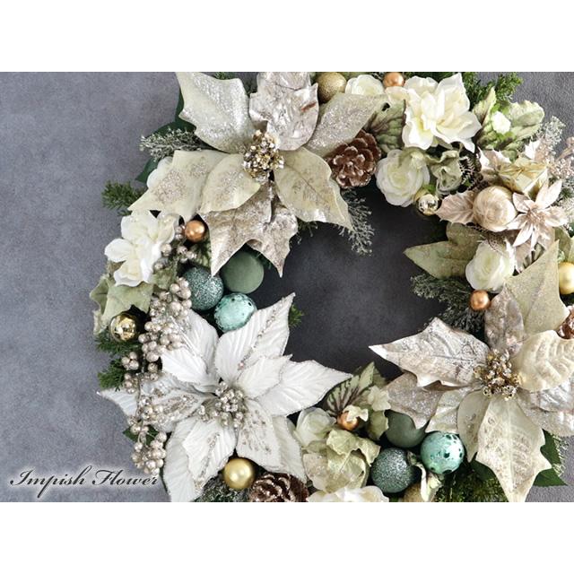 クリスマスリース 造花 ポインセチア 50cm 豪華 クリスマス リース