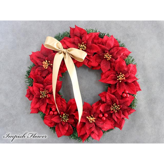クリスマスリース 玄関 おしゃれ 造花  豪華 人気 45cm  W-169 | 