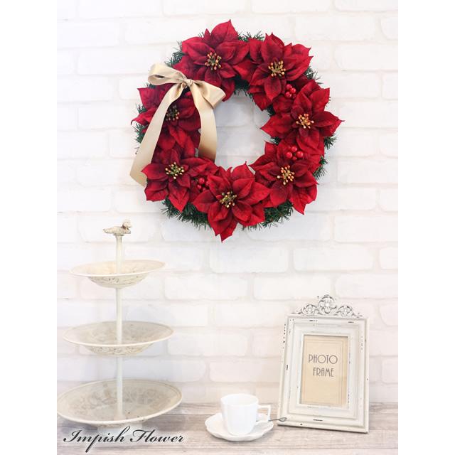 クリスマスリース 玄関 おしゃれ 造花  豪華 人気 45cm  W-169 |  | 05