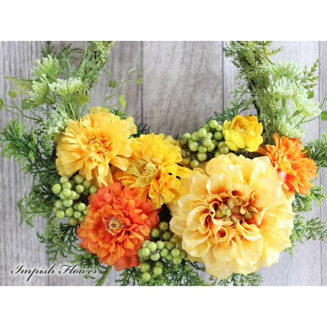 造花 壁掛け リース 玄関 インテリア W-604 かわいい |  | 01