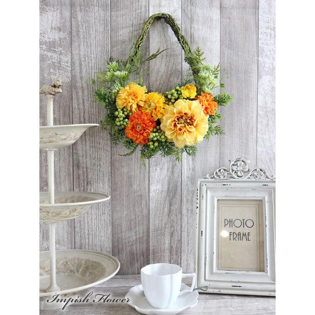 造花 壁掛け リース 玄関 インテリア W-604 かわいい |  | 02