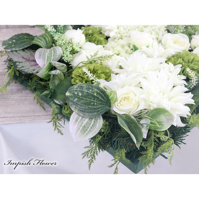 造花 リース 壁掛け アーティフィシャルフラワー インテリア 四角  W-693 | flower（ファッション） | 03