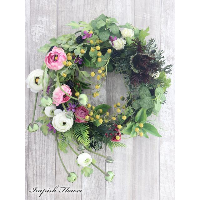 ふるさと割 リース 壁掛け 造花 アートフラワー 玄関 アレンジ おしゃれ W 696 Wantannas Go Id