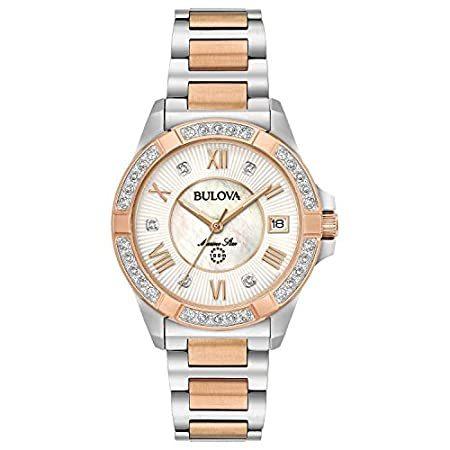 上質で快適 Stainless Watch, Ladies Quartz Star Marine Bulova Steel Two-Tone , Diamond 腕時計