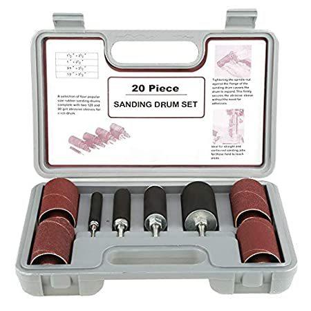 人気ショップ Drum Sanding Spindle Sander 20pcs Press Drill for Case with Set Kit Tool サンダー、ベルトサンダー