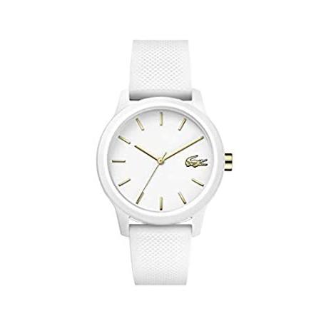 見事な Lacoste Women's TR90 Quartz Watch with Rubber Strap, White, 18 (Model: 2001 腕時計