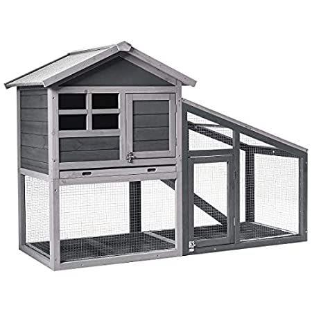Tangkula Rabbit Hutch Indoor Indoor Outdoor 小動物用品 Wooden Chicken Wooden Coop Bunny Hutch With B0wtlrvz